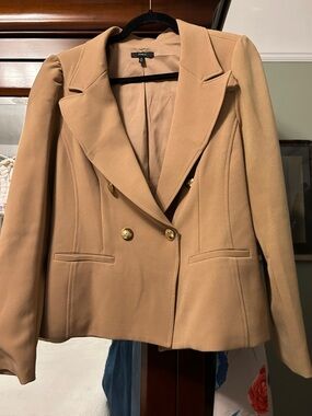DrewTan Double-Breasted Blazer with Gold Buttons